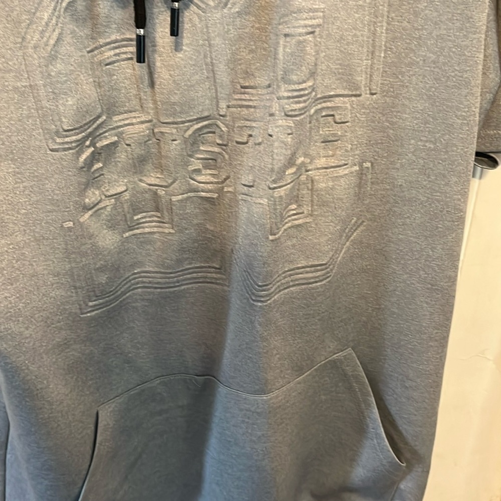 Gray Embossed Men's Hoodie